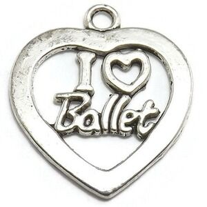 6pcs I Love Ballet Charms, dance, charms for jewelry making‎
